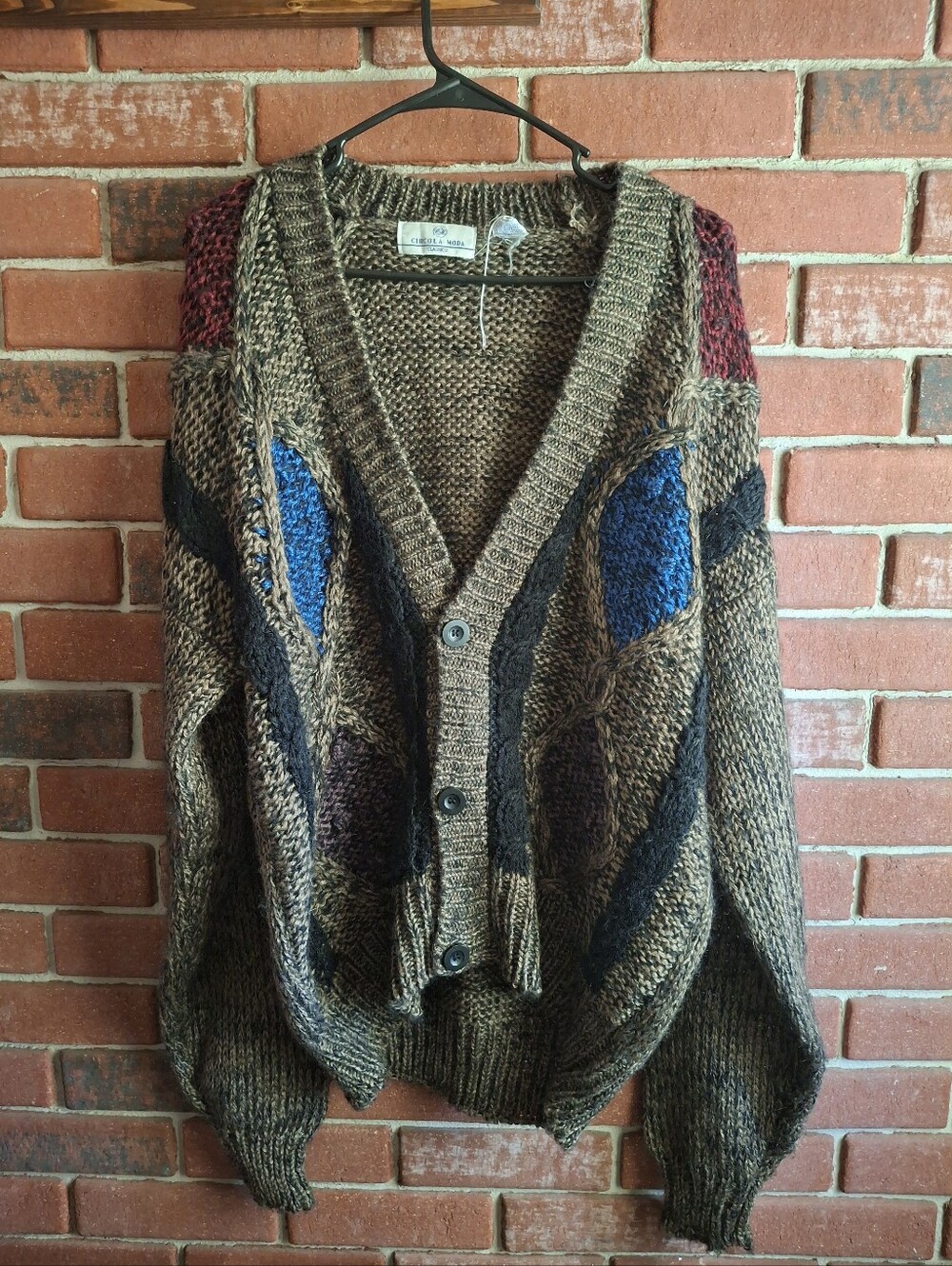 Chunky Brown Multi-Color Knit Cardigan